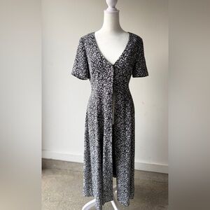 1. State Black and White Floral Midi Dress